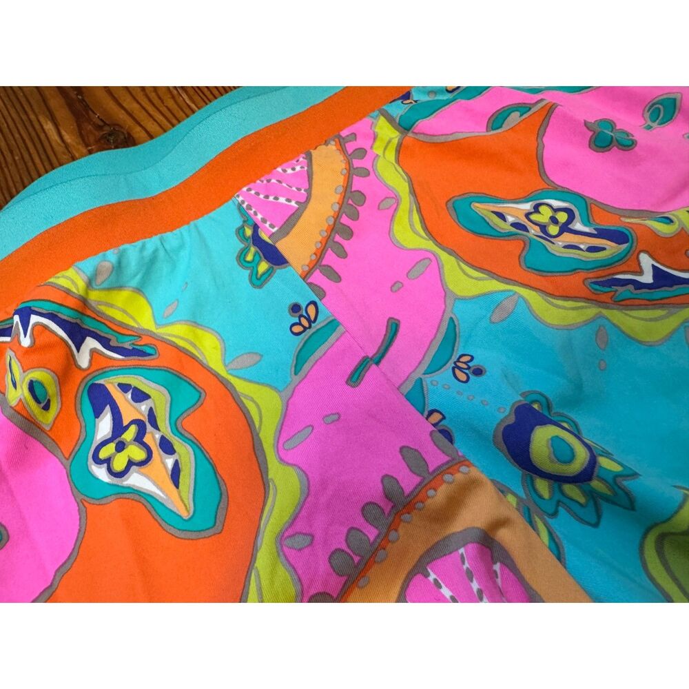 Trina Turk Colorful Wide Leg Pants | Retro Floral Print | Resort Boho | Size S/M - Picture 4 of 6